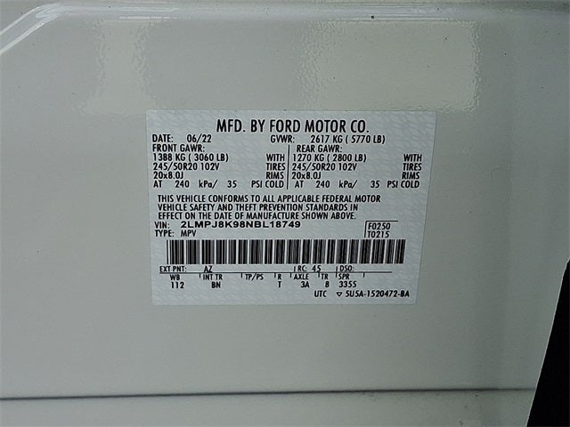 2022 Lincoln Nautilus Reserve AWD w/201a