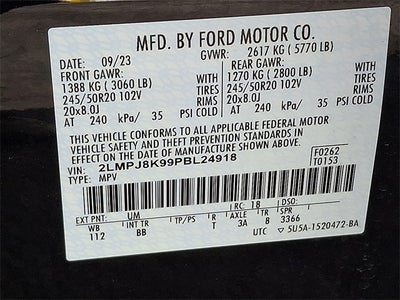 2023 Lincoln Nautilus Reserve AWD w/201a, Monochromatic Package