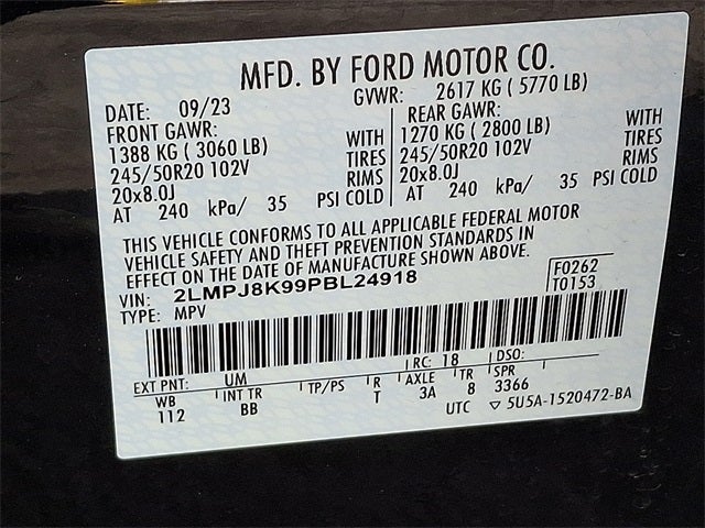 2023 Lincoln Nautilus Reserve AWD w/201a, Monochromatic Package