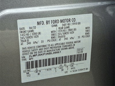 2022 Lincoln Nautilus Reserve AWD w/2.7L