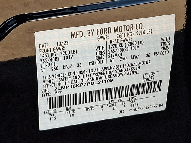 2023 Lincoln Nautilus Reserve AWD w/2.7L, 202a, Massage Seats