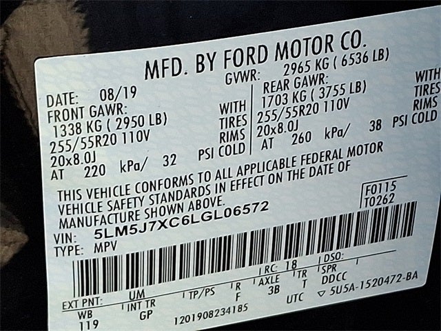 2020 Lincoln Aviator Reserve AWD w/201a