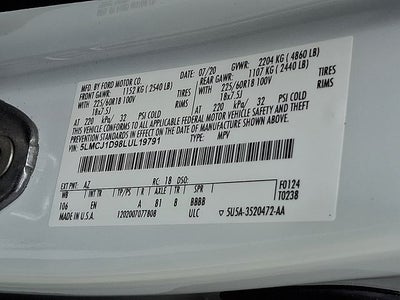 2020 Lincoln Corsair Standard AWD w/101a, Elements Pkg