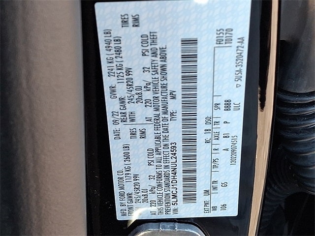 2022 Lincoln Corsair Standard AWD w/101a, Sport Pkg