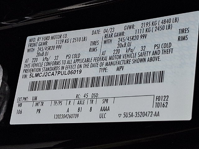 2023 Lincoln Corsair Reserve AWD w/201a, Jet Package