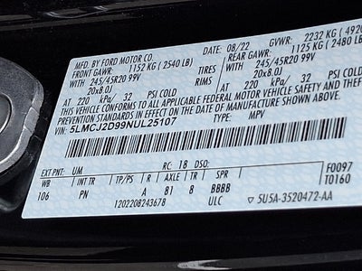 2022 Lincoln Corsair Reserve AWD w/Monochromatic/Elements Pkgs