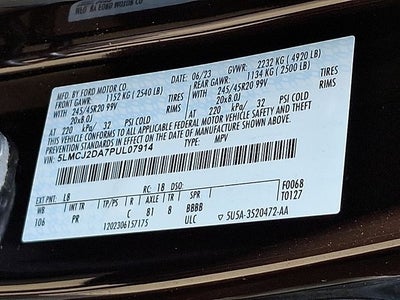 2023 Lincoln Corsair Reserve AWD w/202a, Perfect Position Seats, Jet Package