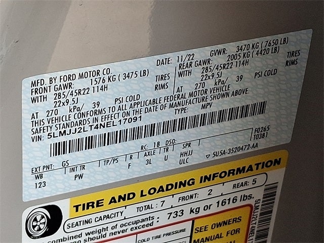 2022 Lincoln Navigator Reserve 4x4 w/201a