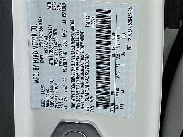 2024 Lincoln Nautilus Reserve AWD w/202a, Jet Package