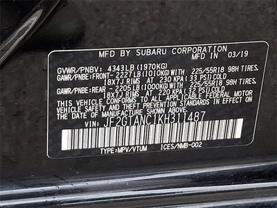 2019 Subaru Crosstrek 2.0i Limited