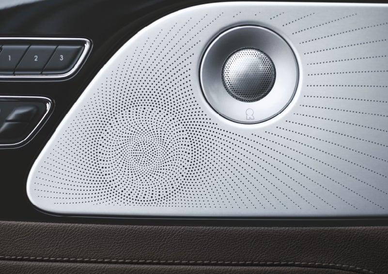 Two speakers of the available audio system are shown in a 2024 Lincoln Aviator® SUV | Biondi Lincoln in Monroeville PA