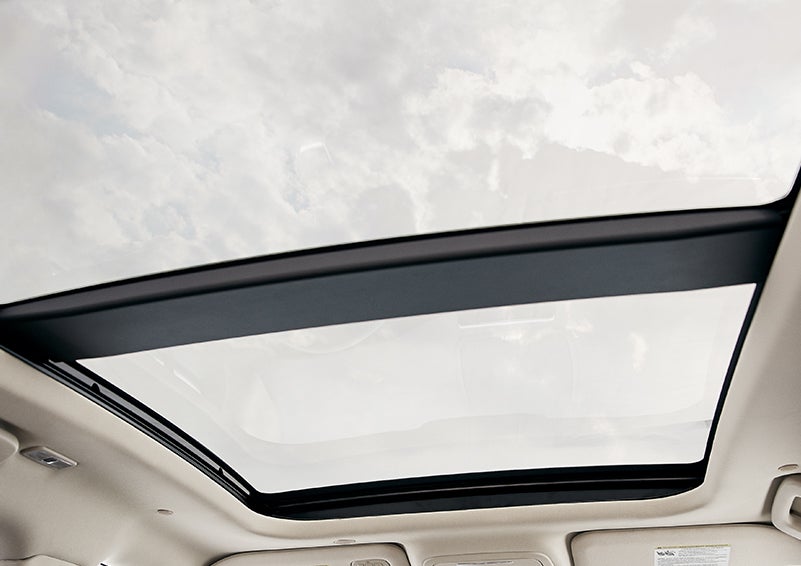 The available panoramic Vista Roof® is shown from inside a 2024 Lincoln Corsair® SUV. | Biondi Lincoln in Monroeville PA
