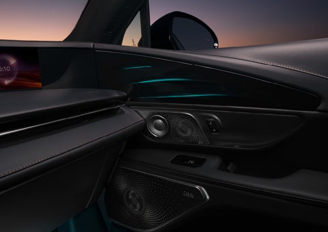 Selectable ambient lighting glows in the passenger door panel. | Biondi Lincoln in Monroeville PA