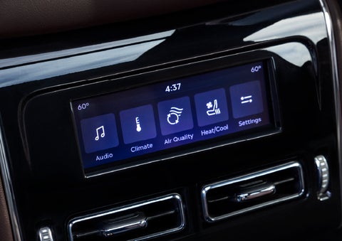 Driver controls like music, temperature, air quality, settings, and heat/cool seats are shown. | Biondi Lincoln in Monroeville PA