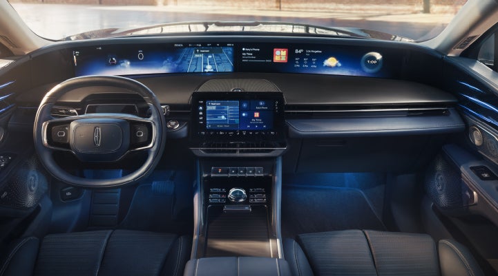 A large panoramic display is shown on the dashboard of a 2026 Lincoln Nautilus® SUV | Biondi Lincoln in Monroeville PA
