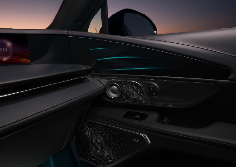 Selectable ambient lighting glows in the passenger door panel. | Biondi Lincoln in Monroeville PA