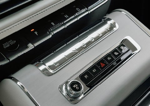 The piano key gear selector of a 2027 Lincoln Aviator® Back Label™ SUV. | Biondi Lincoln in Monroeville PA