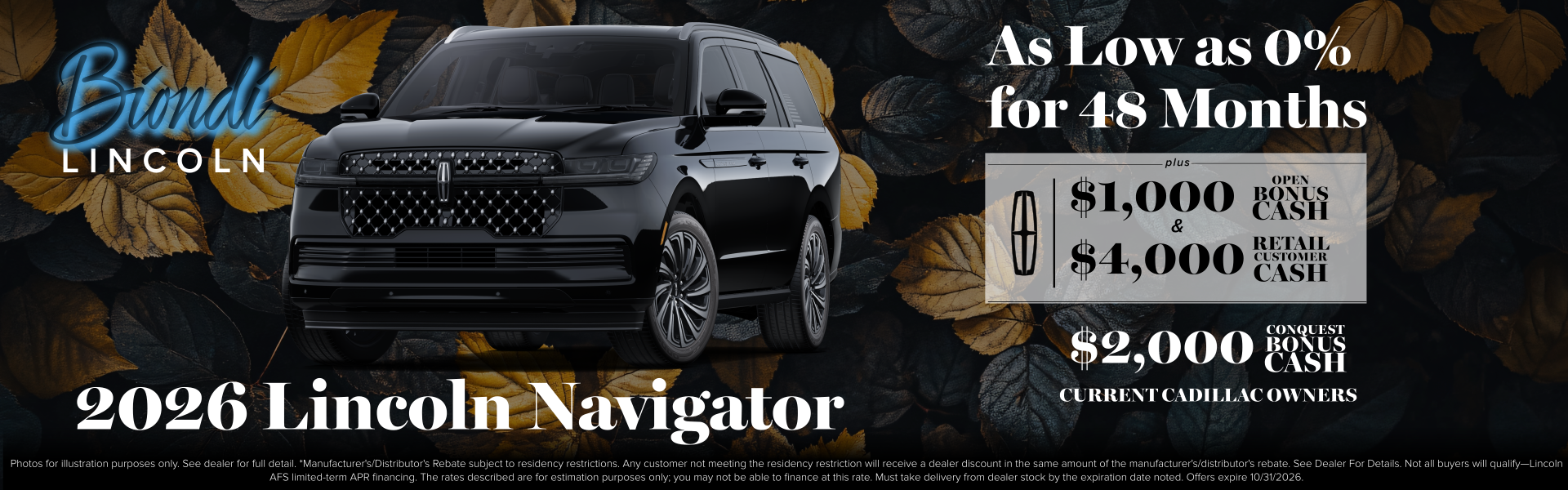2026 Lincoln Navigator As Low as 0% for 48 Months